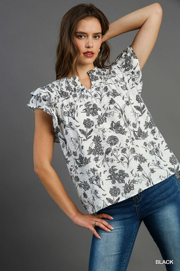 'Pages of Life' Top - Black