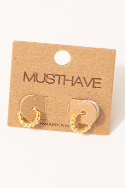 Gold Twist Huggie Earrings