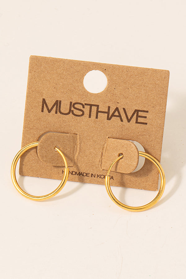 Gold Dipped Thin Hoop Earrings