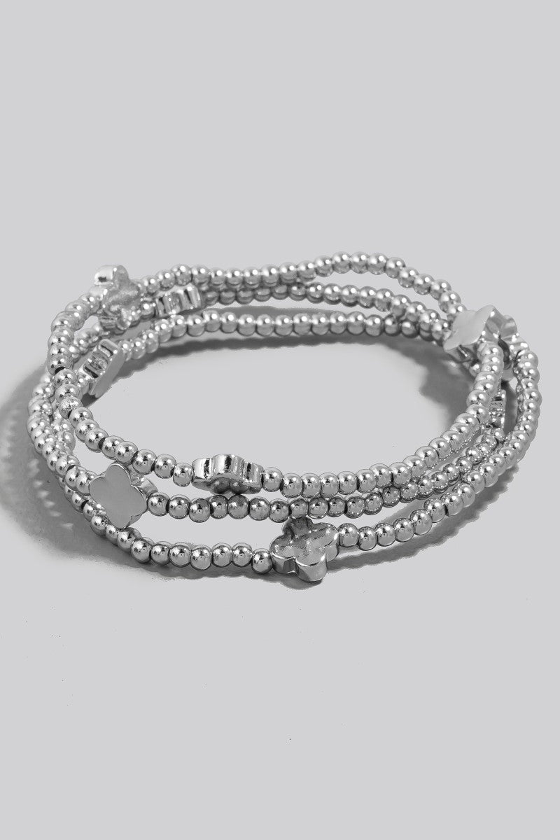 Clover Bracelet Set - Silver