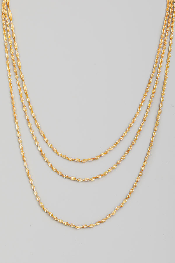 Layered Twisted Chain Necklace