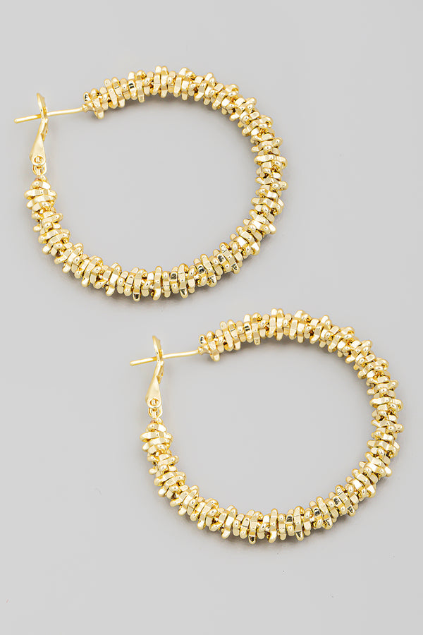 Metallic Beaded Hoops