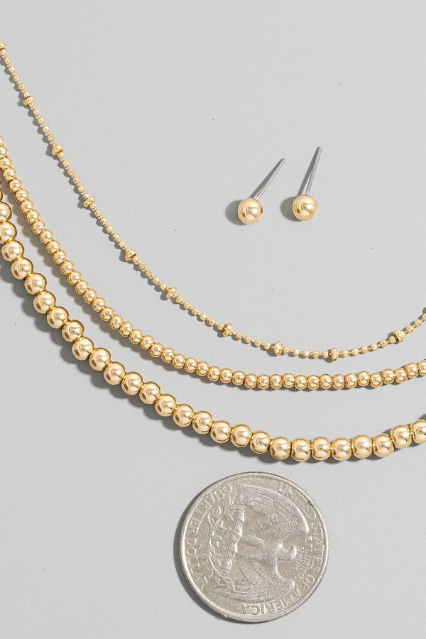 Layered Beaded Necklace Set