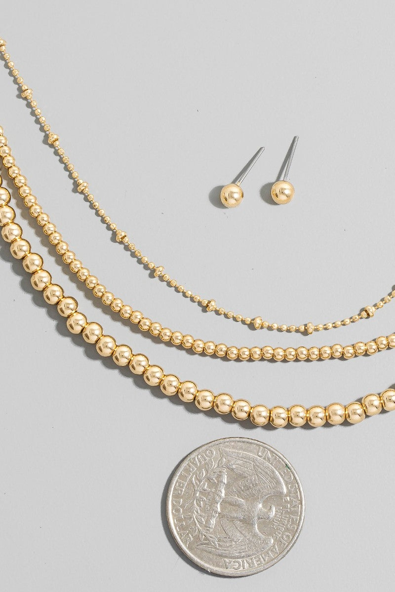 Layered Beaded Necklace Set