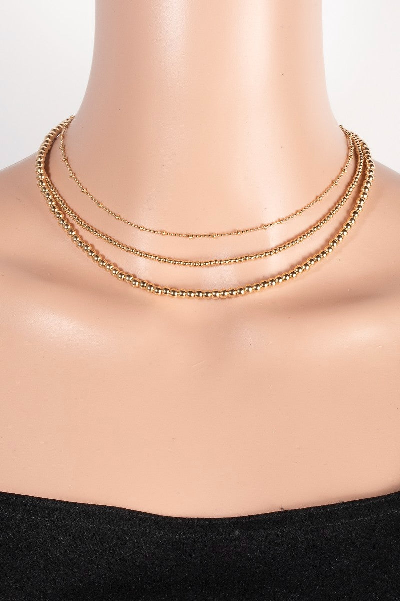 Layered Beaded Necklace Set