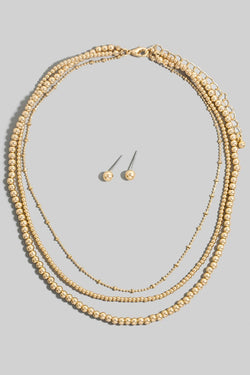 Layered Beaded Necklace Set