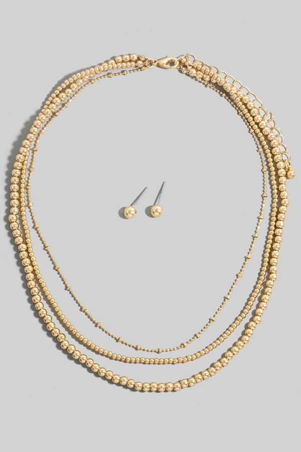 Layered Beaded Necklace Set