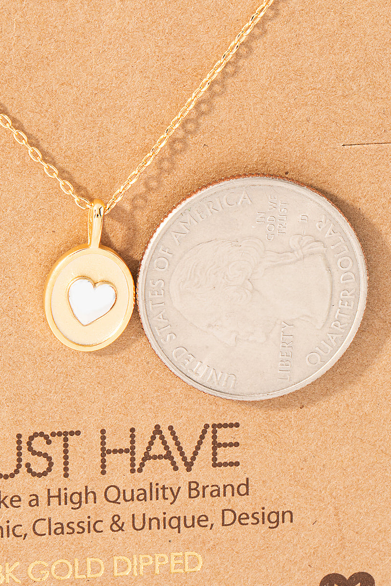 Heart Coin Pendant Necklace