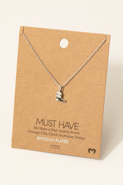 Cowboy Boot Necklace - Silver