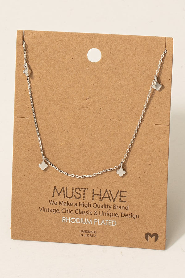 Mini Clover Necklace - Silver