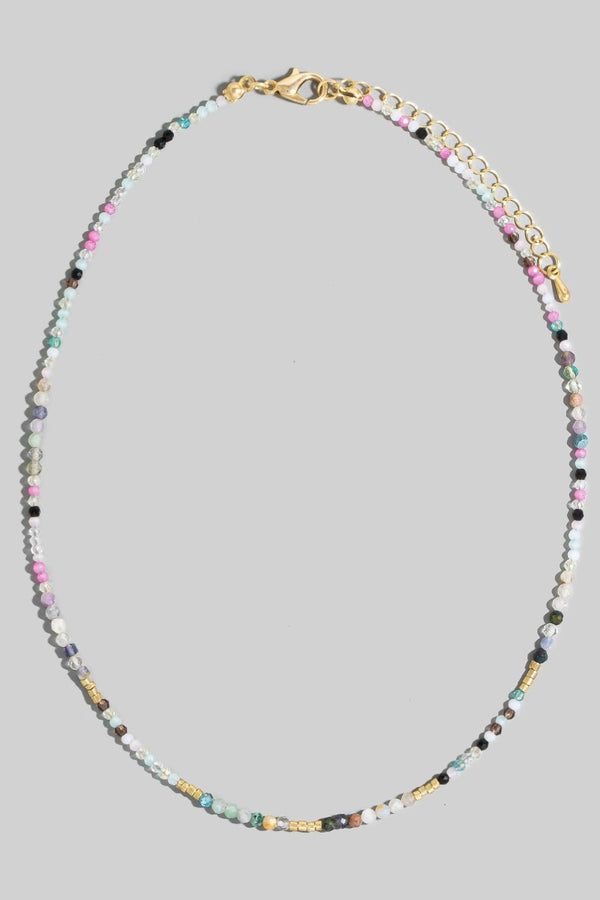 Mixed Semi Precious Faceted Stone Beaded Necklace