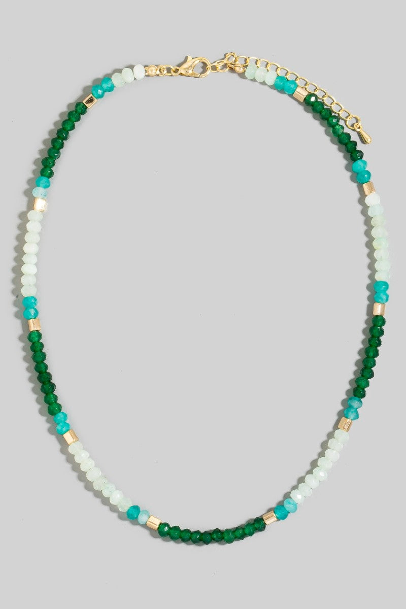 Green Stone Beaded Necklace