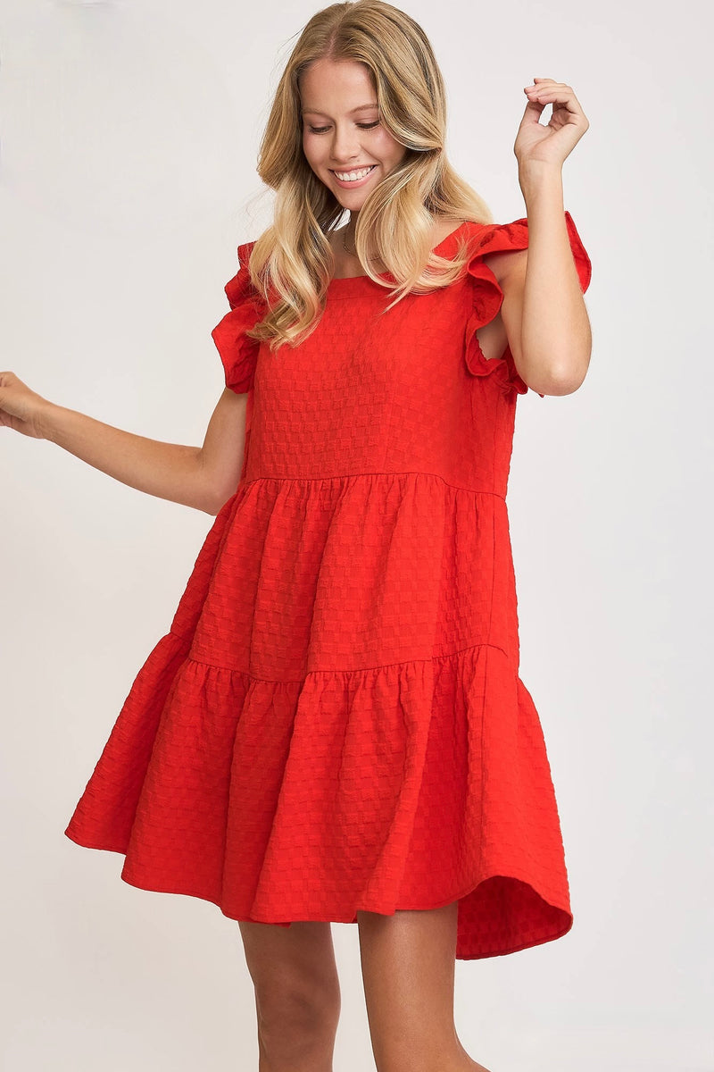 'Moments of You' Dress - Cherry