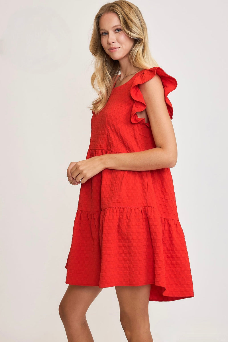 'Moments of You' Dress - Cherry