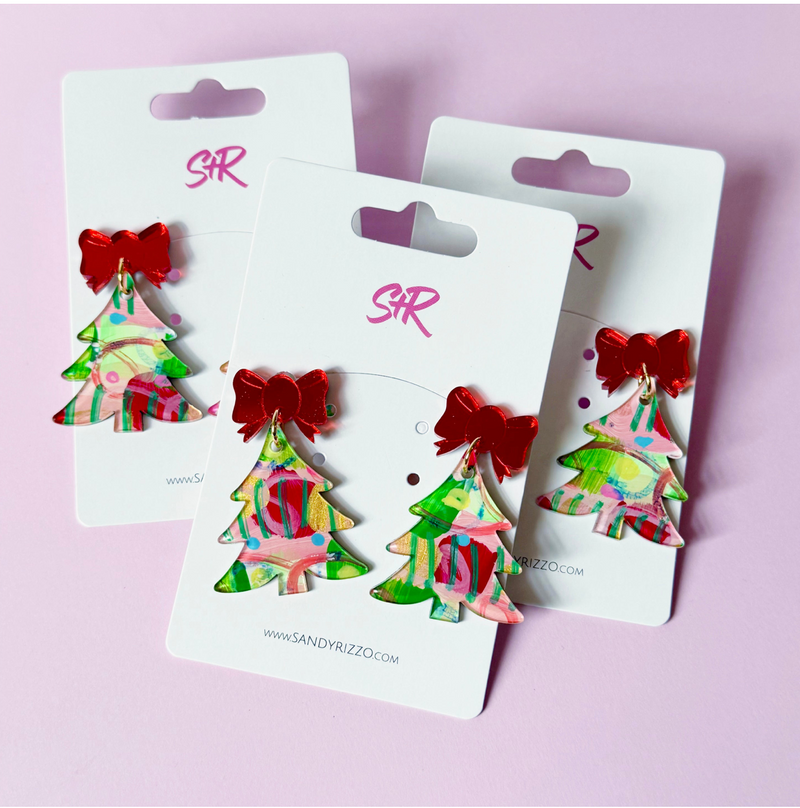 Festival Fun Art Tree Earrings