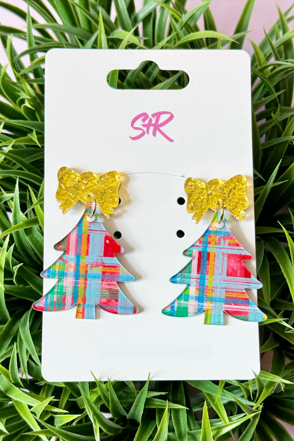 Mad for Plaid Art Earrings