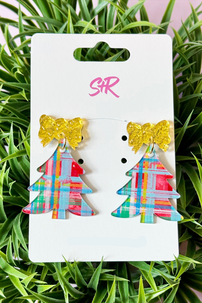 Mad for Plaid Art Earrings