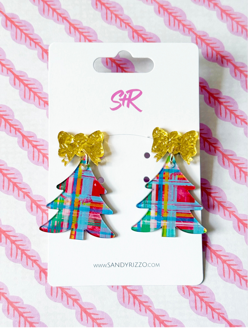 Mad for Plaid Art Earrings