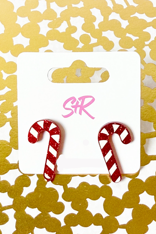 Candy Cane Stud Earrings