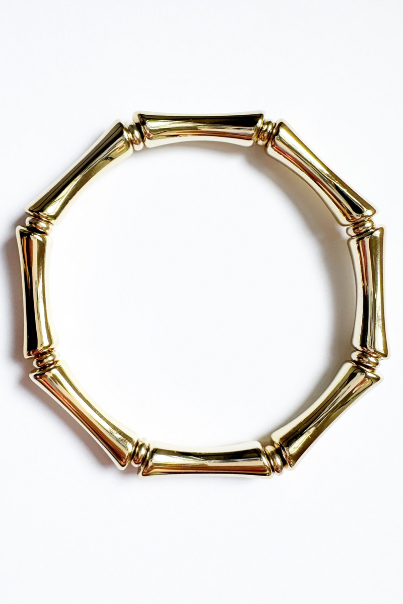 Bamboo Acrylic Bracelet - Gold