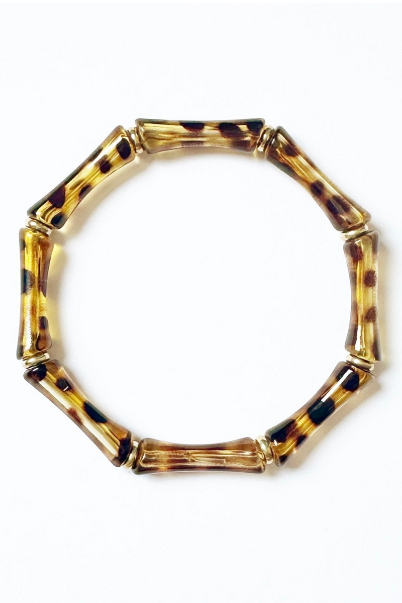 Bamboo Acrylic Bracelet - Animal Print