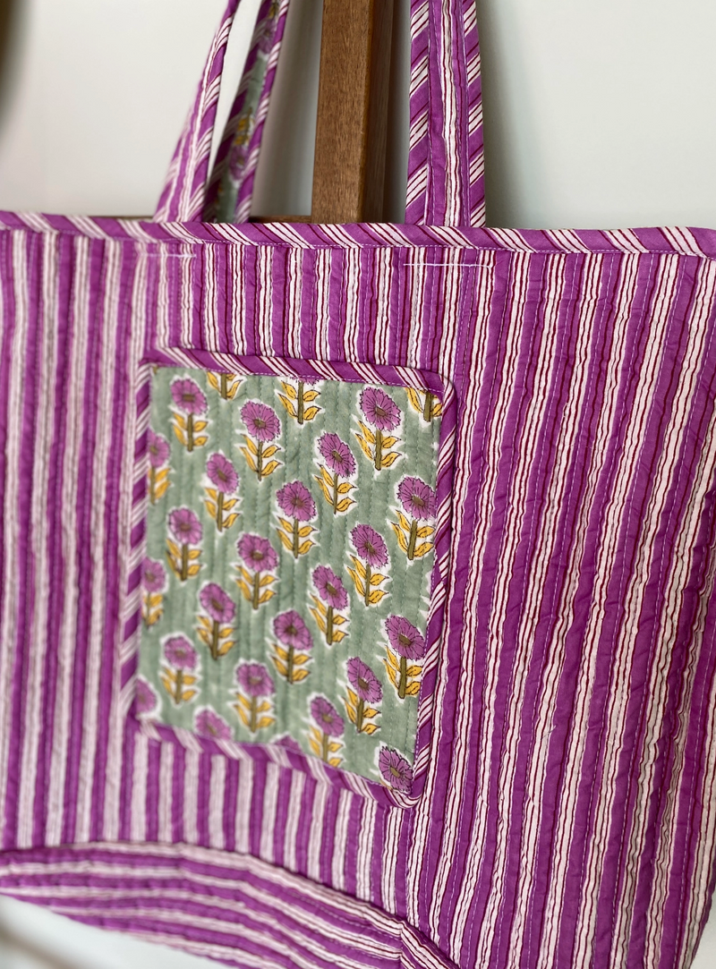 Reversible Block Printed Market Bag