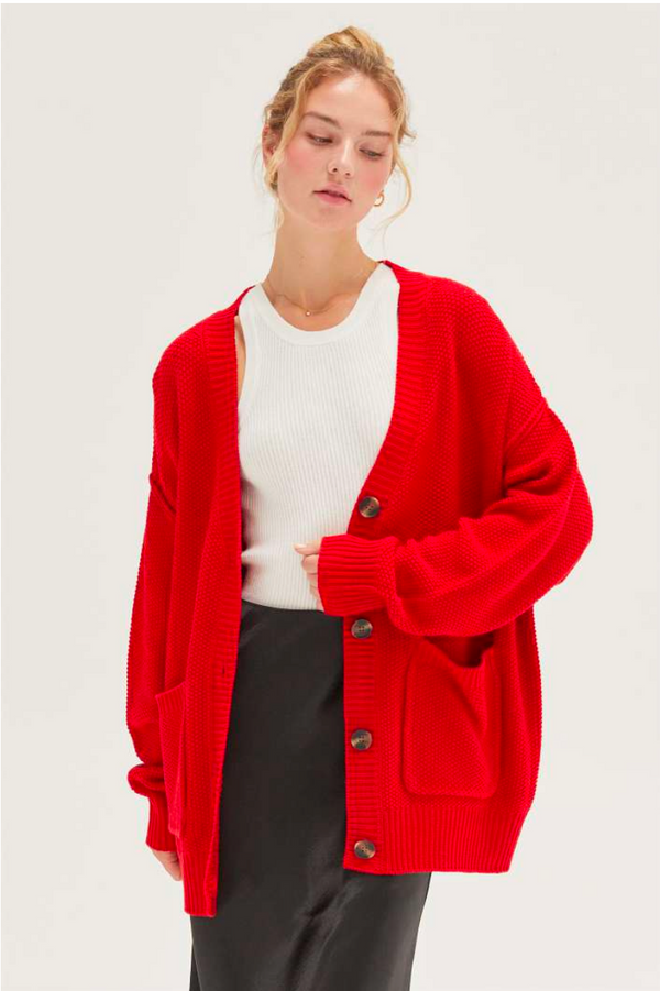 Classic Cardigan - Red