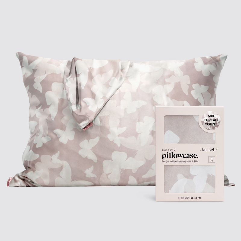 Kitsch Satin Pillowcase - Champagne Butterfly