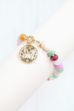 Alara Beaded Charm Bracelet Gold