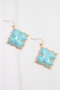 Enamel Cross Earrings