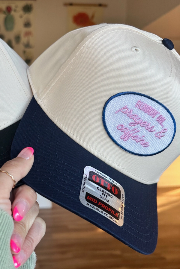 Prayers & Caffeine Hat - Navy