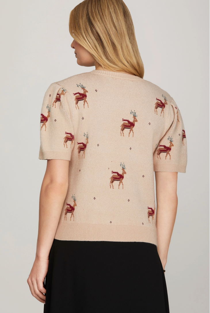 'Reindeer Tracks' Sweater Top