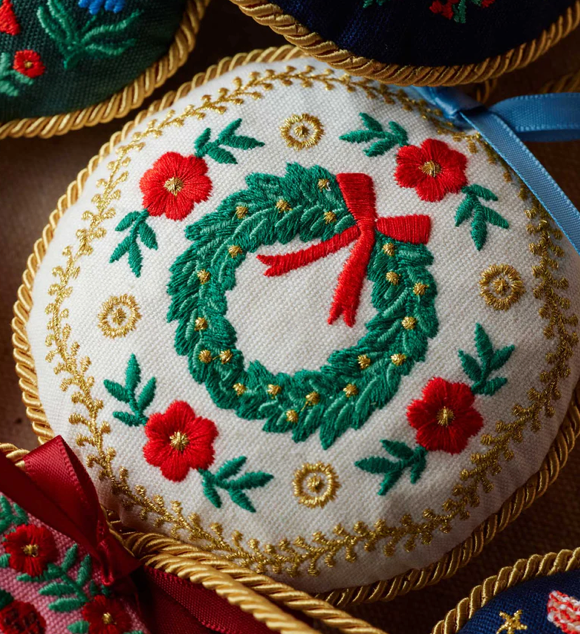 Christmastide Embroidered Ornament - Wreath | Rifle Paper Co.