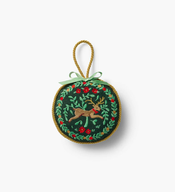Christmastide Embroidered Ornament - Reindeer | Rifle Paper Co.