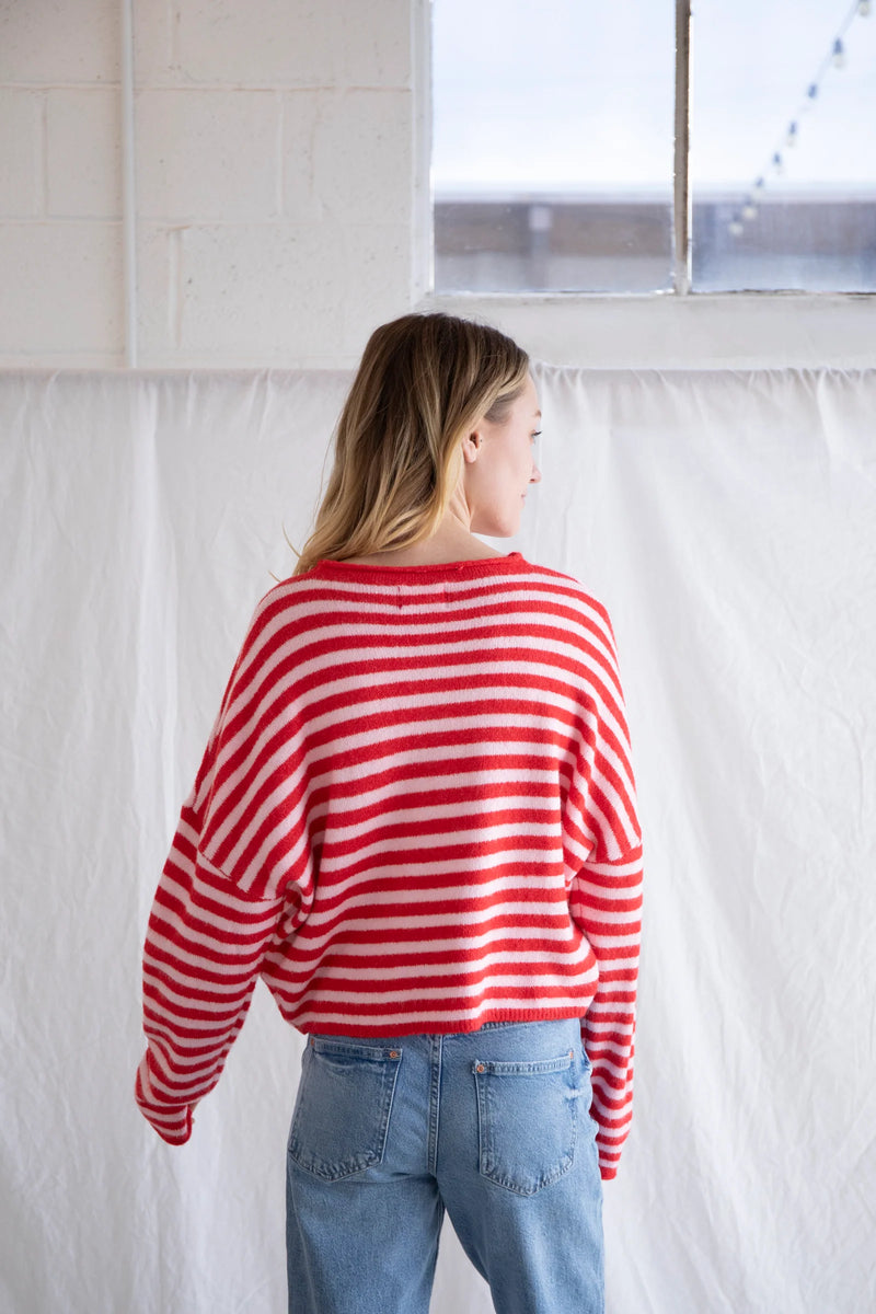 Piper Cardigan - Red/Pink