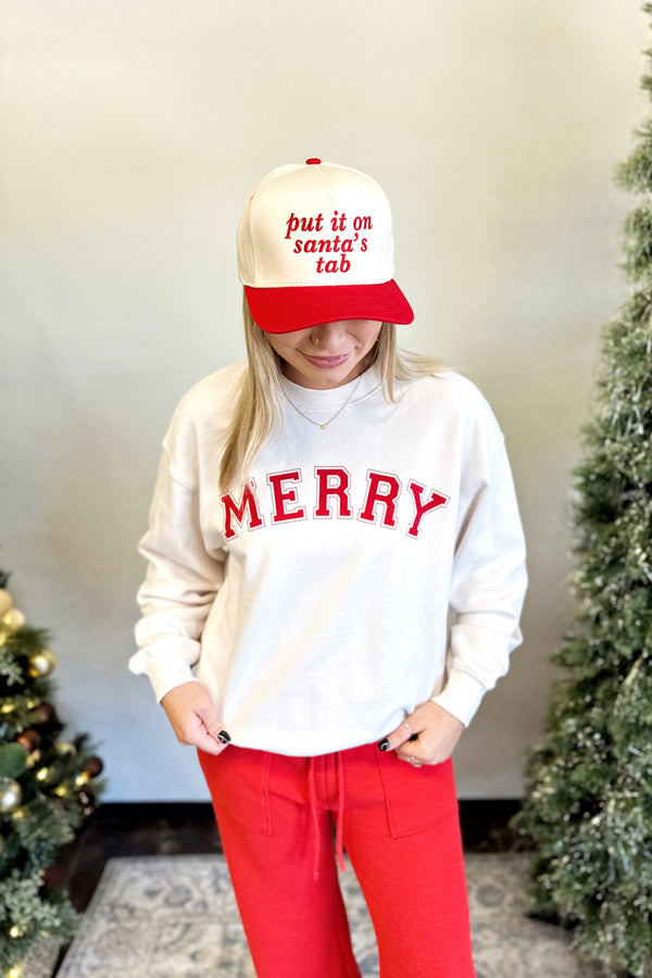 'Merry' Stencil Sweatshirt