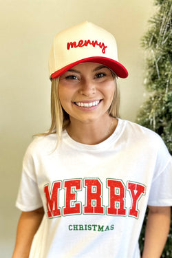 'Merry' Embroidered Hat