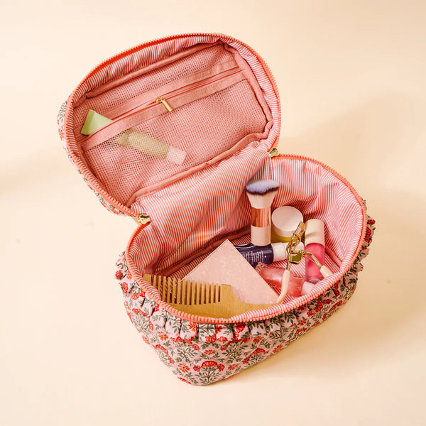 Glam & Go Quilted Cosmetic Bag - Everbloom Dusty Rose