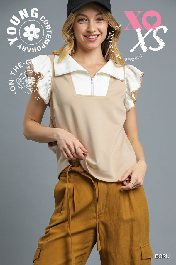 Luxeknit Ruffle Sleeve Top