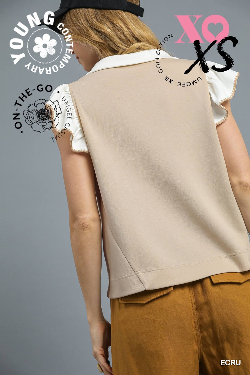Luxeknit Ruffle Sleeve Top