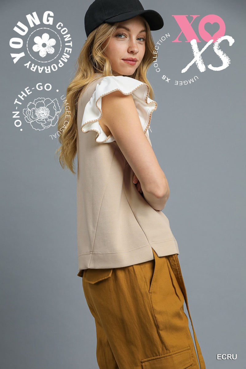 Luxeknit Ruffle Sleeve Top