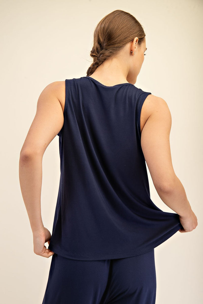 'With the Flow' Tank - Navy