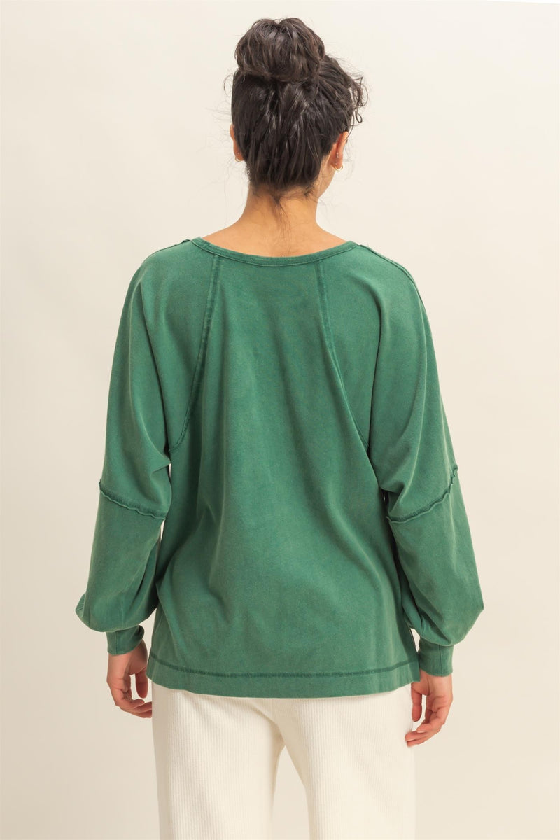Side Slit Tee - Dark Green