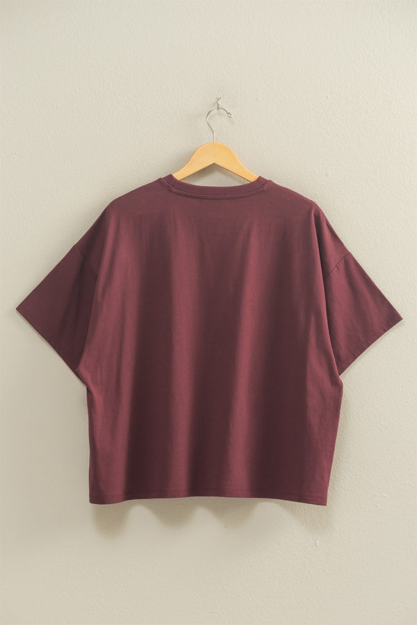 Oversized Tee - Dark Cherry