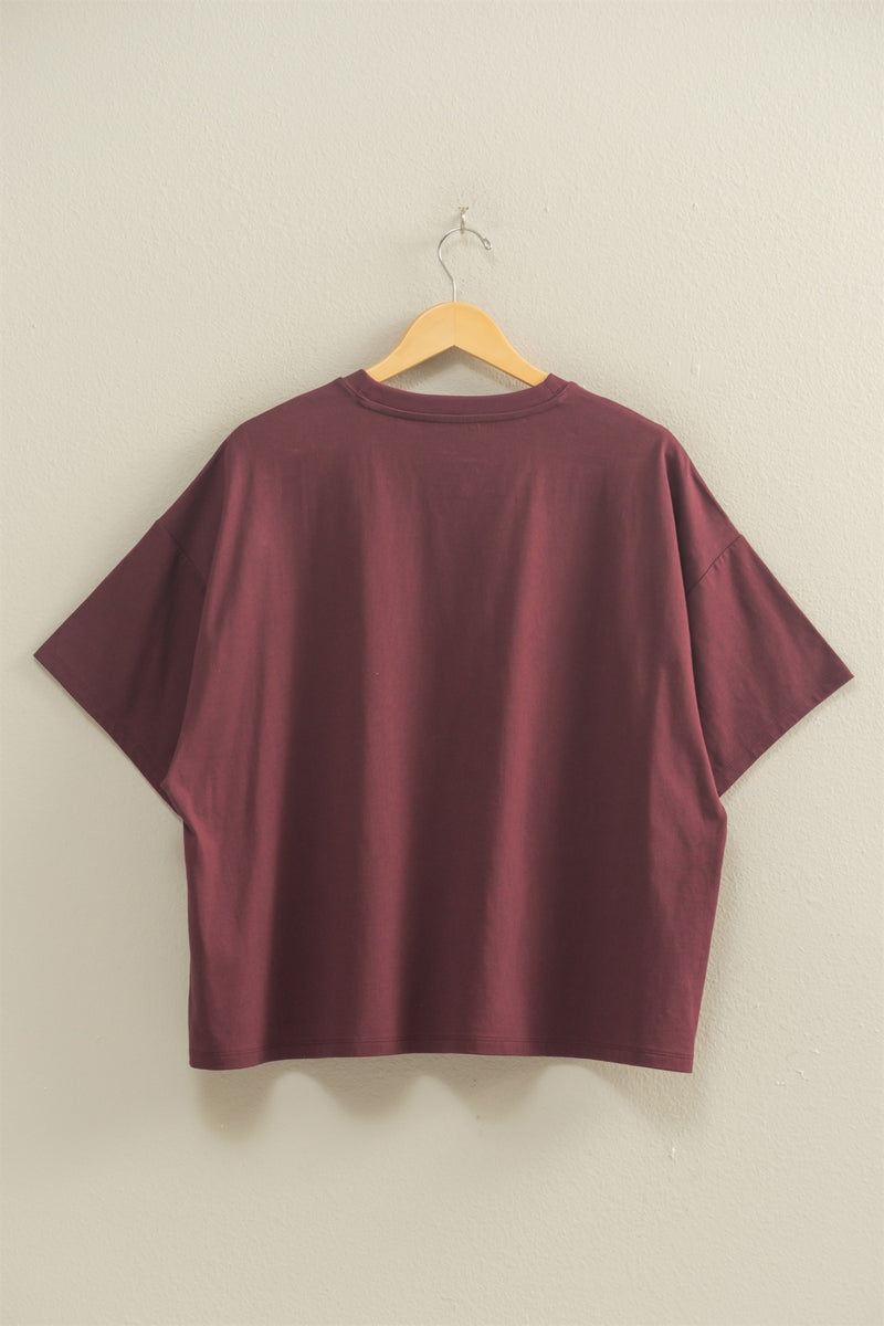Oversized Tee - Dark Cherry