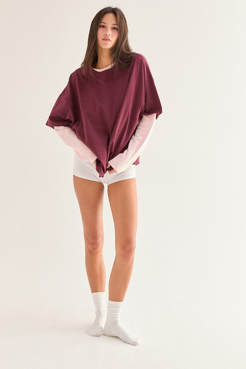 Oversized Tee - Dark Cherry