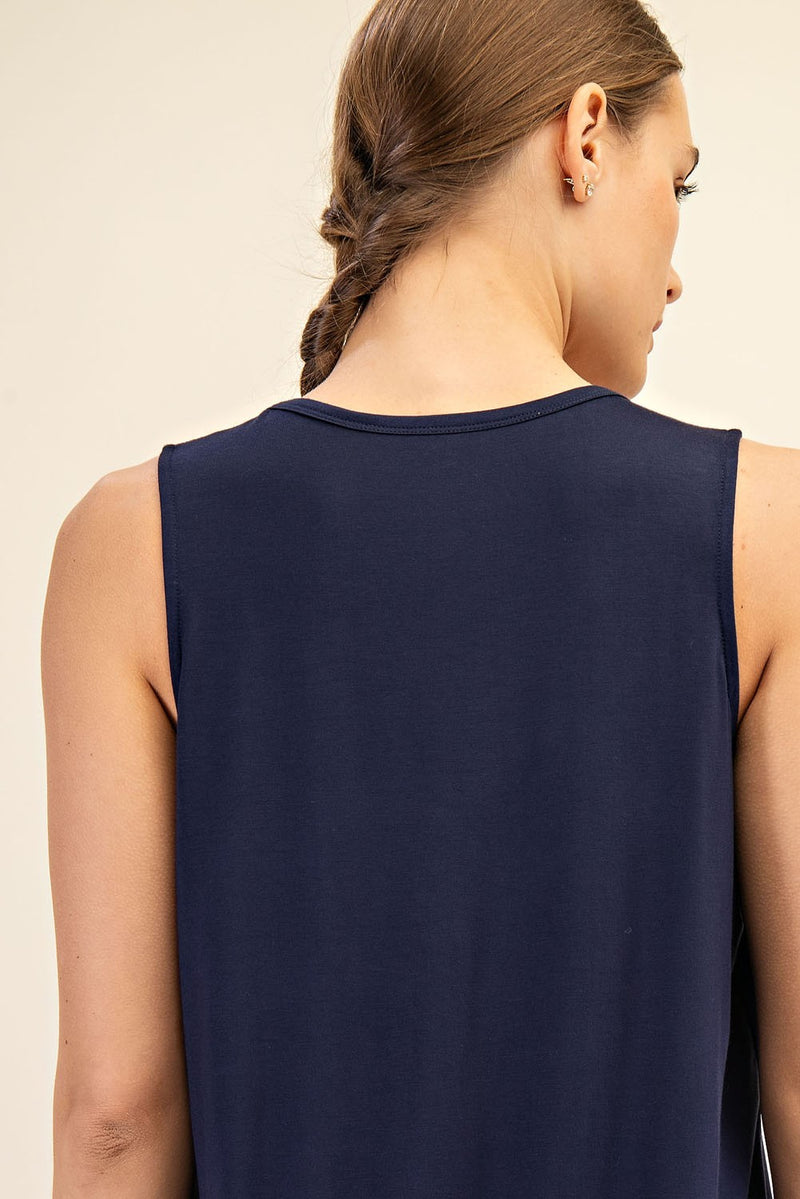 'With the Flow' Tank - Navy