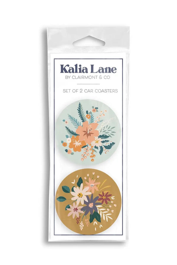 Car Coaster 2 Pack - Vintage Florals