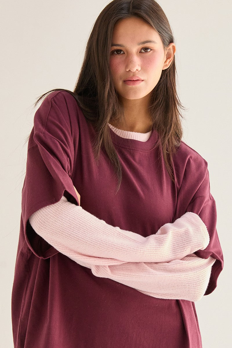 Oversized Tee - Dark Cherry