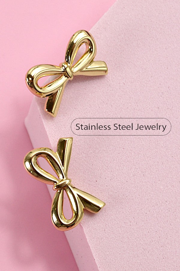 Tarnish Free Bow Stud Earrings